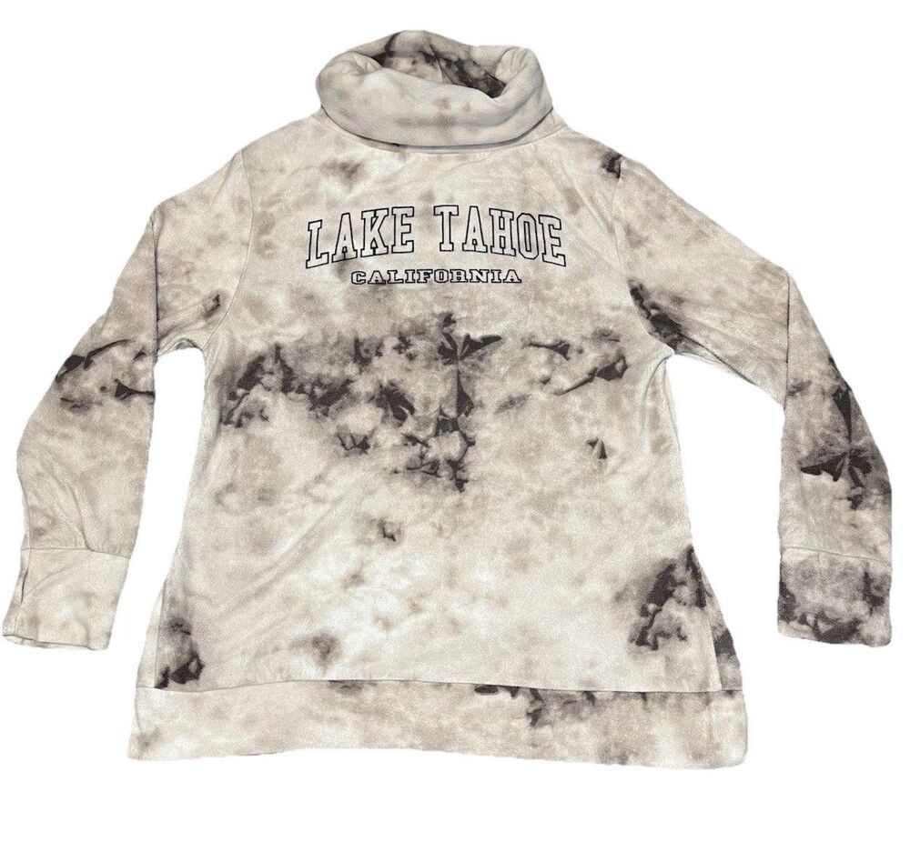 Stillwater Supply Co Lake Tahoe CA Sweatshirt Women XL Gray Tie Dye Pullover